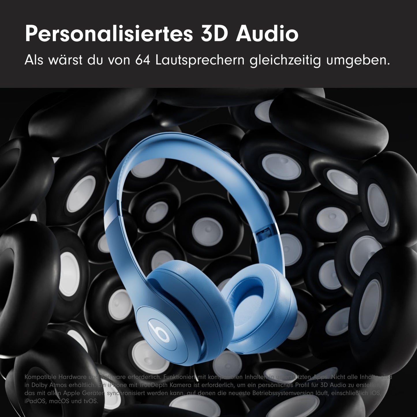 Beats Solo 4 - Kabelloser Bluetooth On-Ear Kopfhörer, Apple & Android kompatibel, Bis zu 50 Stunden Akkulaufzeit - Schieferblau